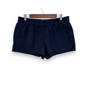 J.Crew Women's 12 Pull On Cotton Twill Shorts Flat Front 3” Inseam Navy Blue